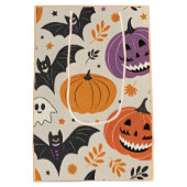 Halloween and autumn pattern   ミディアムペーパーバッグ (裏面)