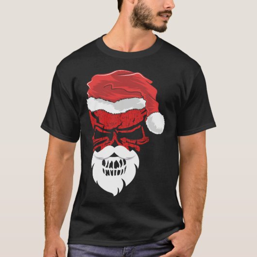 Halloween and Christmas Skull Graphic Tees Hallowe Tシャツ (正面)