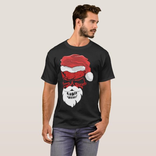 Halloween and Christmas Skull Graphic Tees Hallowe Tシャツ (正面フル)