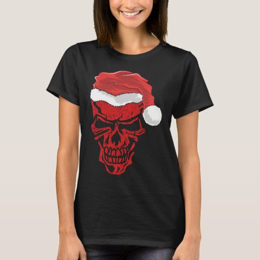 Halloween and Christmas Skull Graphic Tees Hallowe Tシャツ (正面)