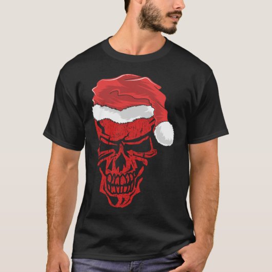 Halloween and Christmas Skull Graphic Tees Hallowe Tシャツ (正面)