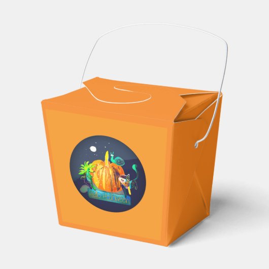 Halloween Animals & Pumpkin Trick or treat box フェイバーボックス (正面サイド)