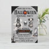 Halloween Any Age Girls Birthday Party 招待状 (スタンド正面)
