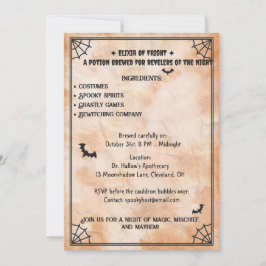 Halloween Apothecary Potion Party 招待状