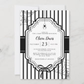 Halloween Autumn Gothic Spooky Baby Shower 招待状 (正面)