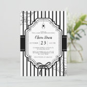 Halloween Autumn Gothic Spooky Baby Shower 招待状 (スタンド正面)