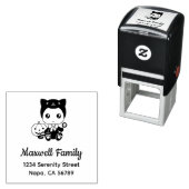 Halloween Baby Black Cat Costume Family Address セルフインキングスタンプ (インサイチュ)