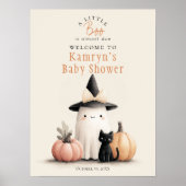 Halloween Baby Shower A Little Boo Is Due Welcome ポスター (正面)