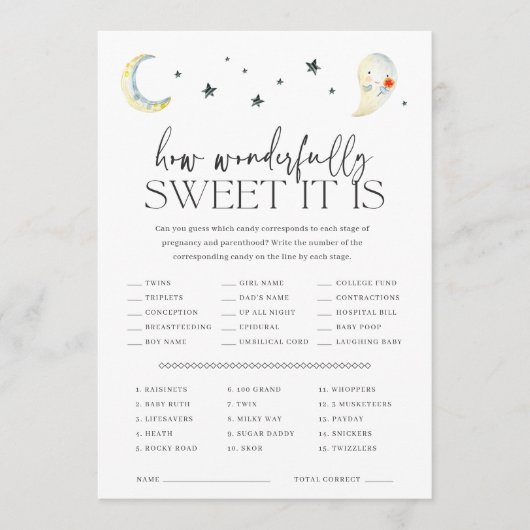 Halloween Baby Shower Candy Guessing Game Card 招待状 (正面)