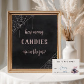 Halloween Baby Shower Candy Guessing Game Sign ポスター
