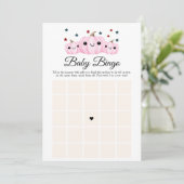 Halloween Baby Shower Cute Boo Baby Shower Bingo 招待状 (スタンド正面)