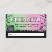 Halloween Baby Shower Diaper Raffle Ticket プレイスカード (正面)