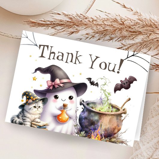 Halloween Baby Shower Folded Thank You Card サンキューカード