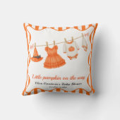 Halloween Baby Shower Girl | Little Witch Pumpkin クッション (裏面)