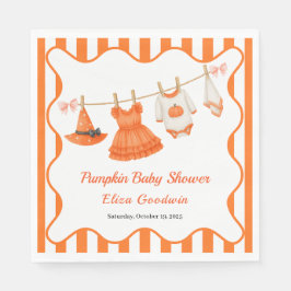 Halloween Baby Shower Girl | Little Witch Pumpkin スタンダードランチョンナプキン