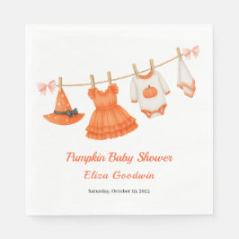 Halloween Baby Shower Girl | Little Witch Pumpkin スタンダードランチョンナプキン