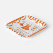 Halloween Baby Shower Girl | Little Witch Pumpkin ペーパープレート (傾斜あり)