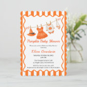 Halloween Baby Shower Girl | Little Witch Pumpkin 招待状 (スタンド正面)