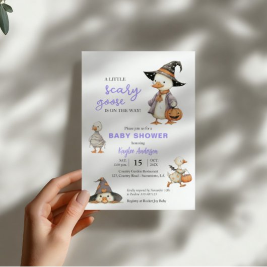 Halloween Baby Shower goose funny invitation 招待状