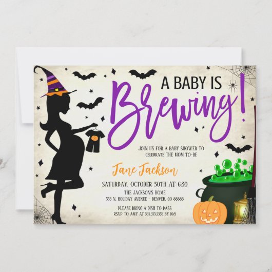 Halloween Baby Shower Party Invitation 招待状 (正面)