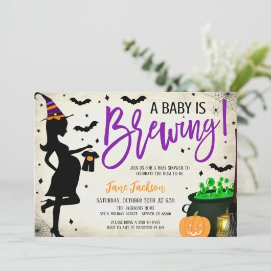 Halloween Baby Shower Party Invitation 招待状 (スタンド正面)