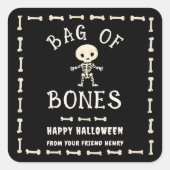 Halloween Bag Of Bones スクエアシール (正面)