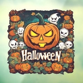 Halloween-Banner mit Kürbissen und Geistern -  ウィンドウサイン (シート3)