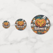 Halloween-Banner mit Kürbissen und Geistern -  コンフェッティ (正面)