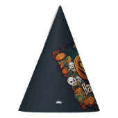Halloween-Banner mit Kürbissen und Geistern -  パーティーハット (左)