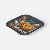 Halloween-Banner mit Kürbissen und Geistern -  ペーパープレート (傾斜あり)