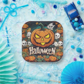 Halloween-Banner mit Kürbissen und Geistern -  ペーパープレート (パーティー)