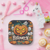 Halloween-Banner mit Kürbissen und Geistern -  ペーパープレート (パーティー)