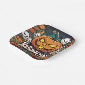 Halloween-Banner mit Kürbissen und Geistern -  ペーパープレート (傾斜あり)