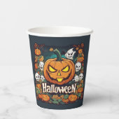 Halloween-Banner mit Kürbissen und Geistern -  紙コップ (裏面)