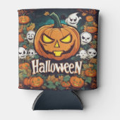 Halloween-Banner mit Kürbissen und Geistern -  缶クーラー (正面)