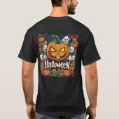 Halloween-Banner mit Kürbissen und Geistern -  Tシャツ (裏面)