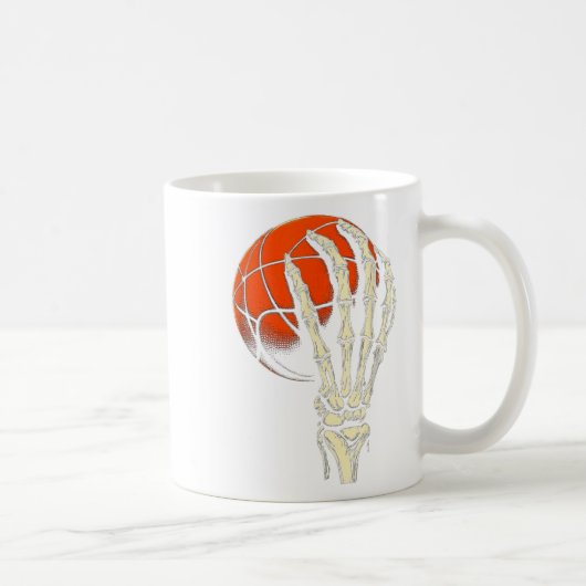 Halloween Basketball Skeleton Skull Player Men Boy コーヒーマグカップ (右)