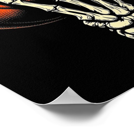 Halloween Basketball Skeleton Skull Player Men Boy ポスター (角)