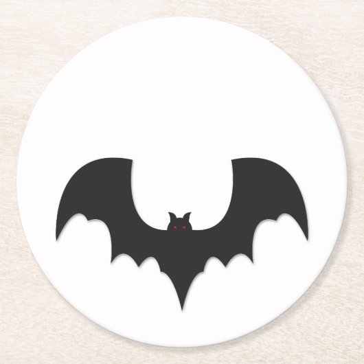 Halloween bat ラウンドペーパーコースター (正面)