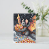 Halloween Bat Flying Squirrel Hybrid with Candy ポストカード (スタンド正面)