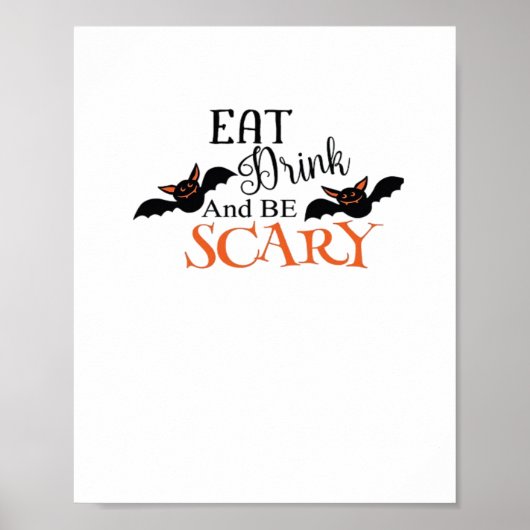 Halloween Bats Be Scary Funny Meme ポスター (正面)
