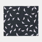 Halloween Bats Black Fleece Blanket フリースブランケット (正面(横))