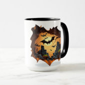 Halloween bats coming out fri マグカップ (正面右)