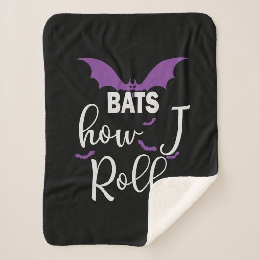 Halloween Bats How I Roll Birthday シェルパブランケット (正面)