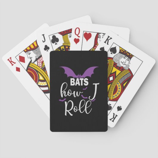 Halloween Bats How I Roll Birthday トランプ (裏面)