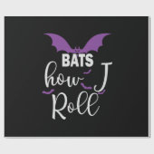 Halloween Bats How I Roll Birthday ラッピングペーパー (フラット)