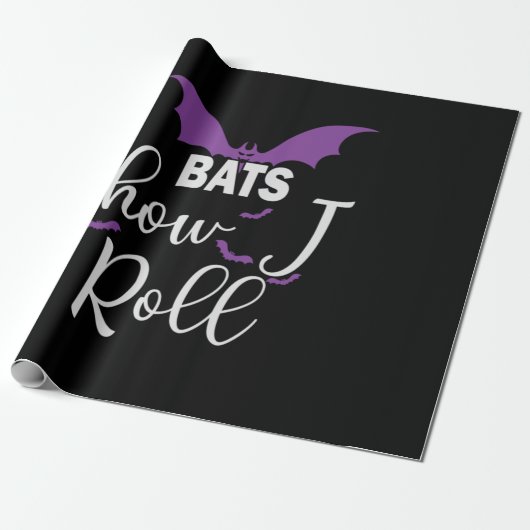 Halloween Bats How I Roll Birthday ラッピングペーパー (アンロールド)