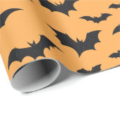 Halloween bats on orange background ラッピングペーパー (ロールコーナー)