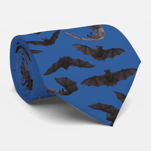 Halloween Bats Pattern Dark Blue Tie ネクタイ (ロール)