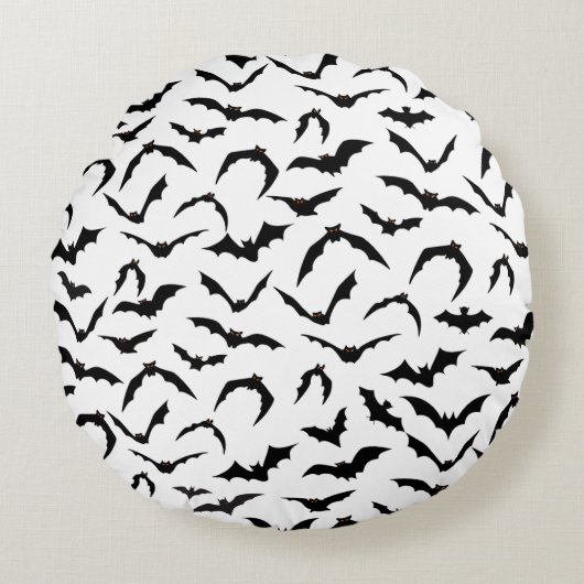 Halloween Bats Pillow ラウンドクッション (正面)